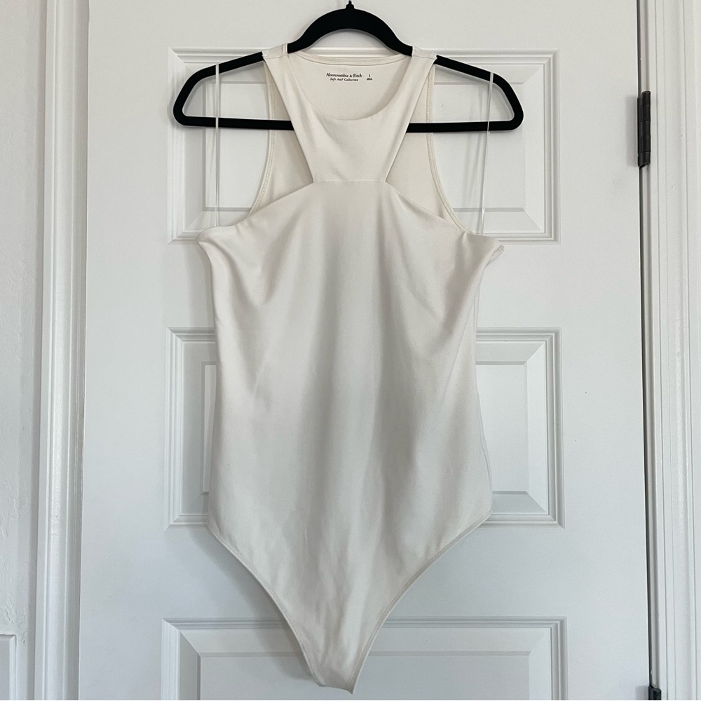 Abercrombie & Fitch White Cut Out Modern Sleeveless Seamless Bodysuit